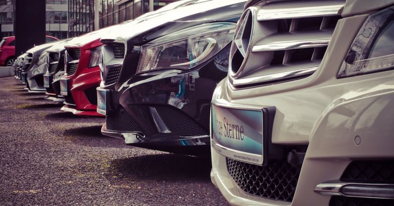 Car Dealer - Mercedes Benz Parked in a Row