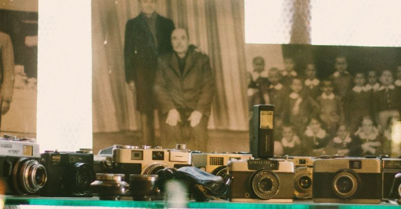 Rearview Cameras - A display of old photographs and other items