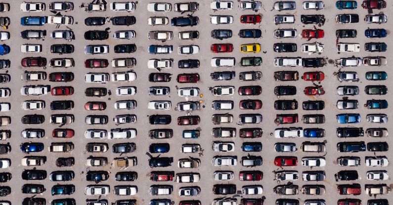 Automotive Industry - Aerial View of Parking Lot